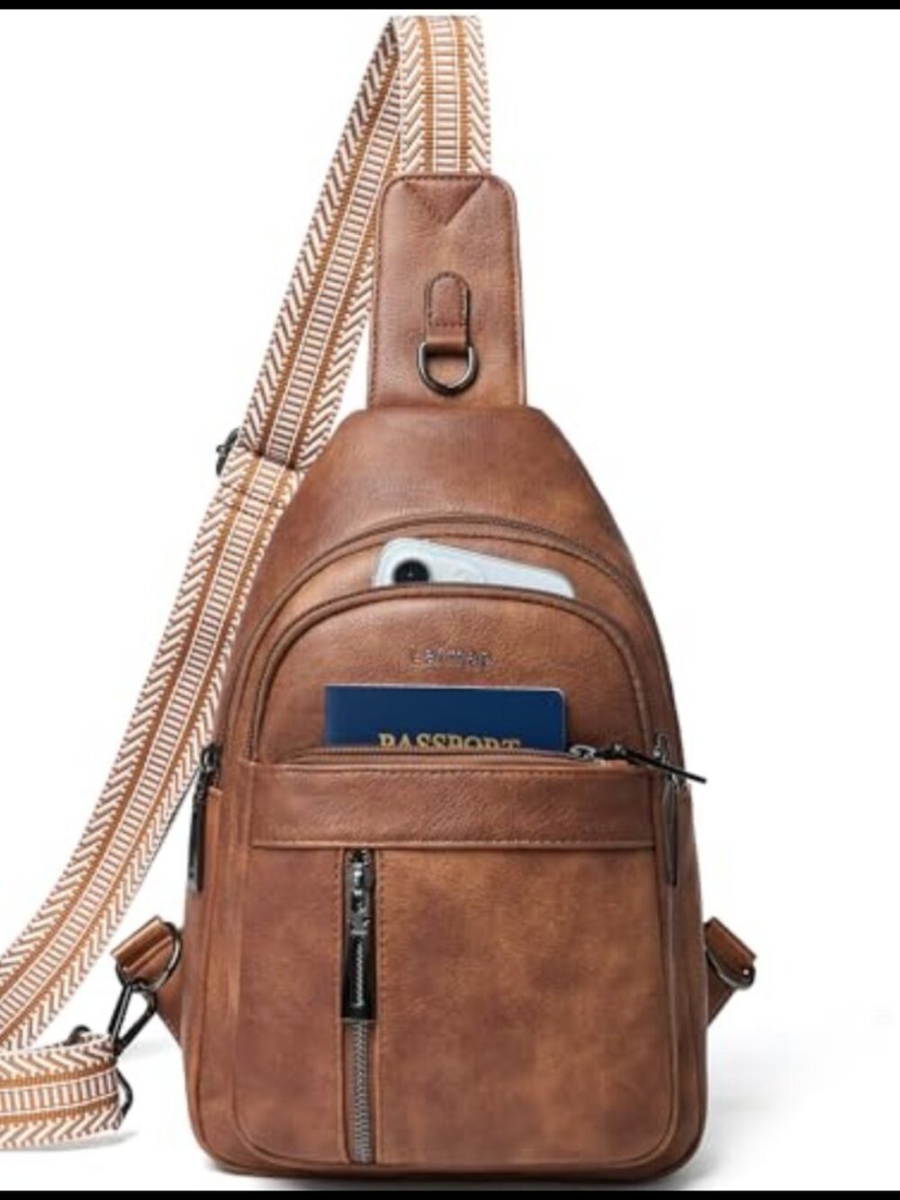 7L Sling Bag Crossbody Fanny Pack PU Leather Water Resistant Unisex Travel